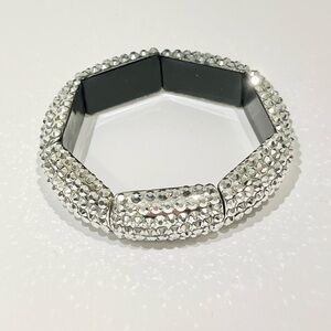 Rhinestone Y2K Vintage McBling Stretch Cuff 
Bracelet